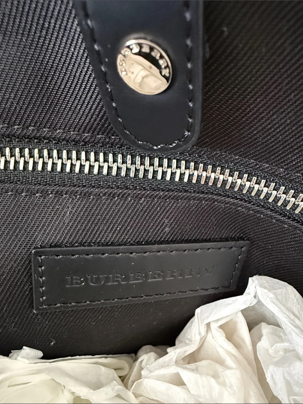 New Burberry Marden Black and Navy Check Leather-Trim Backpack